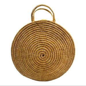 Vintage 15” Straw Hobo Purse